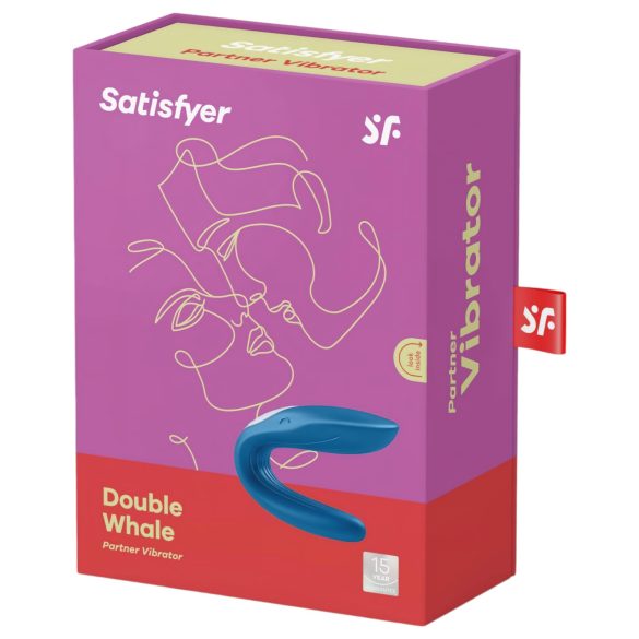 Satisfyer Double Whale - duo vibrator met 2 motoren - siliconen - blauw
