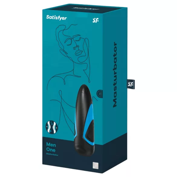 Satisfyer Men One - automatische masturbator - zuigfunctie - blauw/zwart