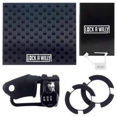LOCK A WILLY - penis koker met slot - siliconen - zwart