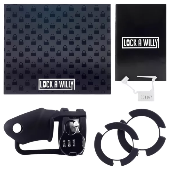 LOCK A WILLY - penis koker met slot - siliconen - zwart