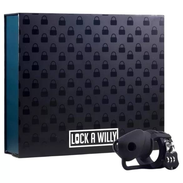 LOCK A WILLY - penis koker met slot - siliconen - zwart