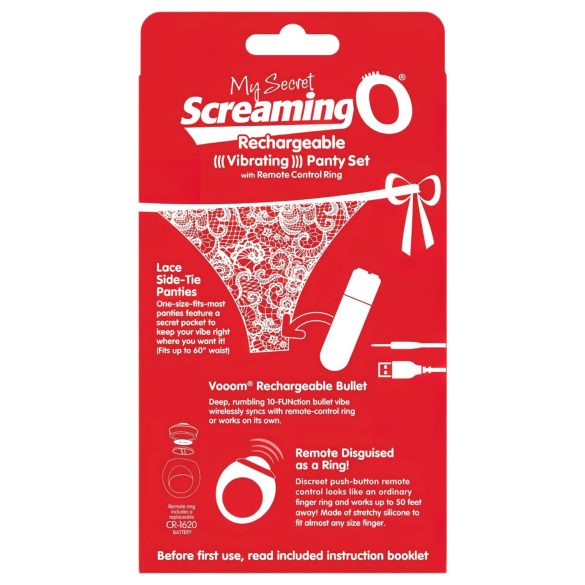 Screaming O - vibrerende slipje set - rood - S/L