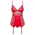 Obsessive Lovica - kanten jarreteltop en string (rood)