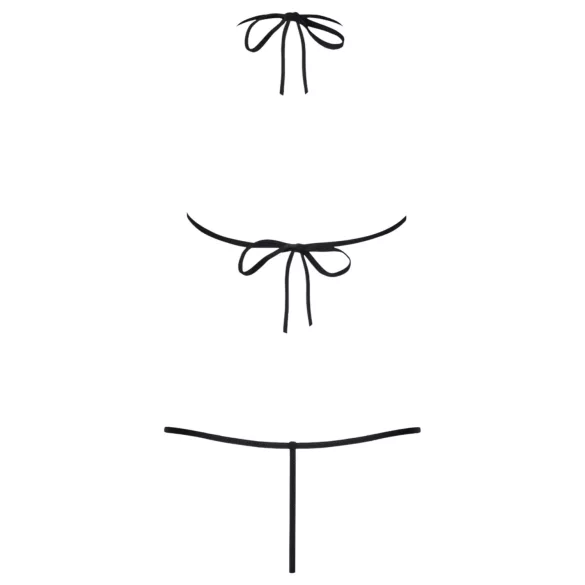 Obsessive Luiza - body met bandjes - bloemenmotief - zwart - S/M