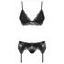 Obsessive - lingerie set - kanten details - zwart