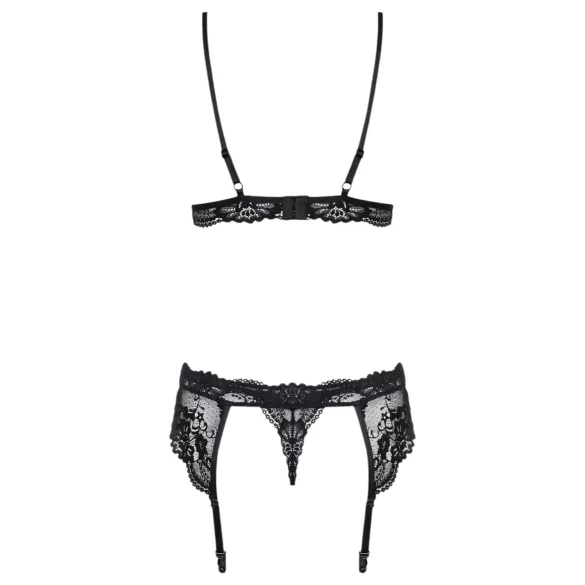 Obsessive - lingerie set - kanten details - zwart