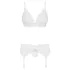 Obsessive - lingerie set - kant, 2-delig - wit - L/XL