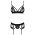 Obsessive Wonderia - lingerie set - geborduurd kant - zwart