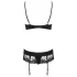 Obsessive Wonderia - lingerie set - geborduurd kant - zwart