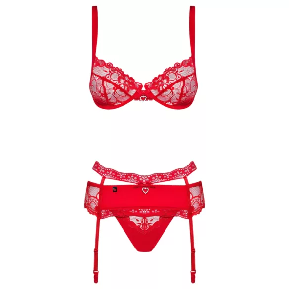 Obsessive Heartina - lingerieset (rood) - L/XL