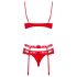 Obsessive Heartina - lingerie set (rood) - L/XL