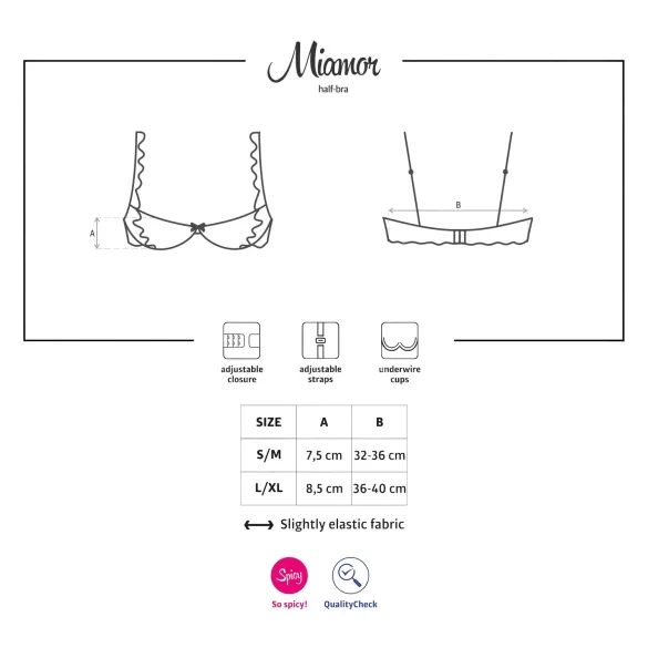 Obsessive Miamor - kanten push-up bh (zwart)