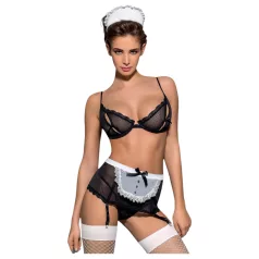   Obsessive Maidme - sexy kamermeisje kostuum set - 6-delig - L/XL
