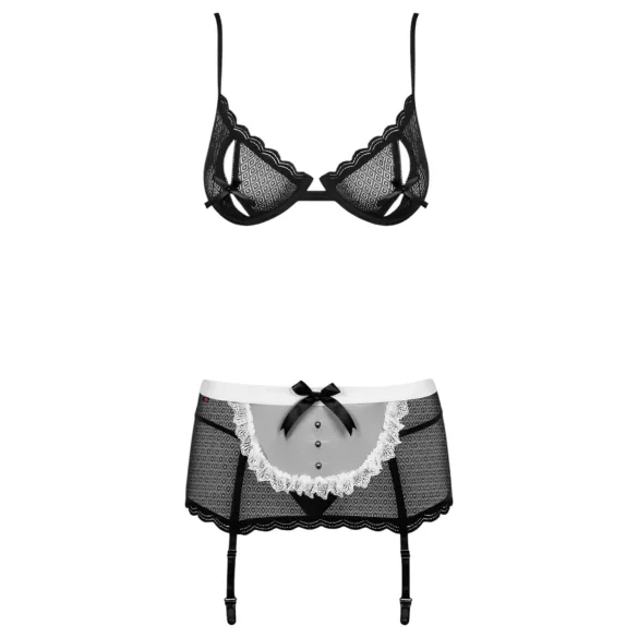 Obsessive Maidme - sexy kamermeisje kostuum set - 6-delig - L/XL