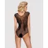 Obsessive B112 - open bodystocking met engelenvleugels - zwart