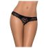 Obsessive Miamor - sierstenen open dames kanten string (zwart) - L/XL