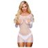 Lapdance Centrum - Lange mouwen net minijurk (wit) - S-L