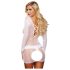 Lapdance Centrum - Lange mouwen net minijurk (wit) - S-L