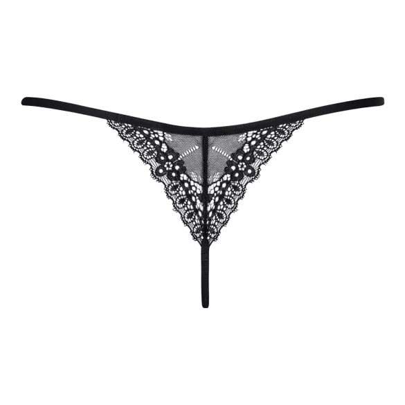 Obsessive Intensa - dames string - kanten bandjes - zwart - L/XL