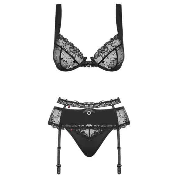 Obsessive Heartina - lingerieset (zwart)