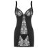 Obsessive Heartina - nachtjurk en string (zwart)