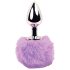 FEELZTOYS - metalen anale plug met konijnenstaart (zilver-paars)