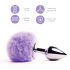 FEELZTOYS - metalen anale plug met konijnenstaart (zilver-paars)