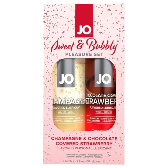 JO Sweet & Bubble glijmiddel - champagne-chocolade-aardbei (2 st)