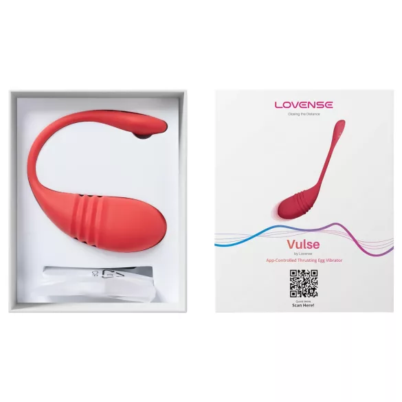 Lovense - vibrerende eistimulator met stootfunctie - app bestuurbaar - rood