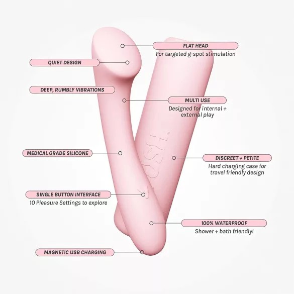 Vush Pop Shine - oplaadbare G-spot vibrator - waterdicht - roze