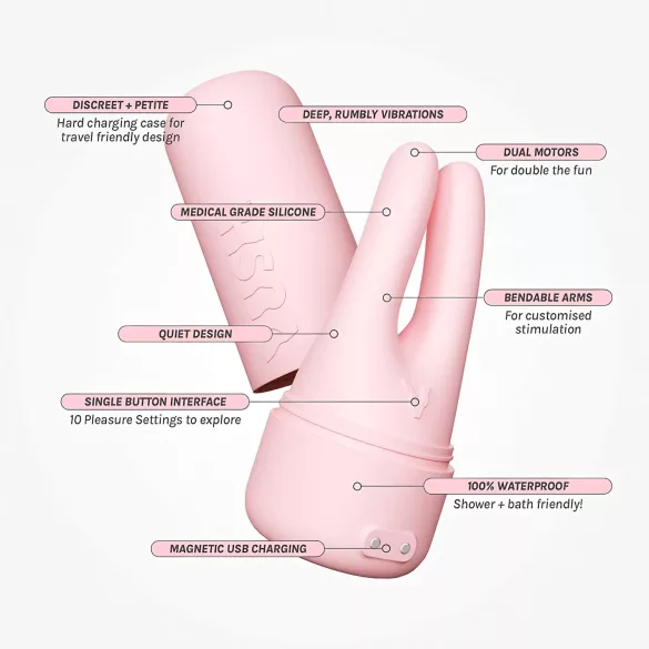 Vush Pop Swish - oplaadbare waterdichte clitorisstimulator - roze