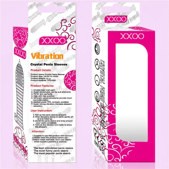 Lonely - vibrator penis sleeve - verdikkend - transparant