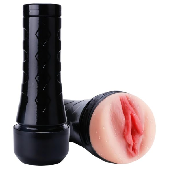 Tracy's Dog 3D Stroker - levensechte kunstvagina in hoes (zwart-naturel)