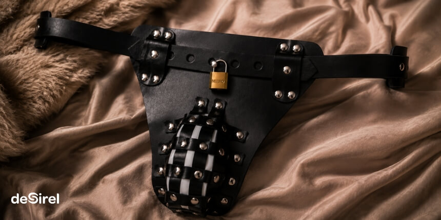 Orgasme uitstel met een kuisheidskooi voor vrijwillige controle spelletjes | Desirel.nl Sexshop